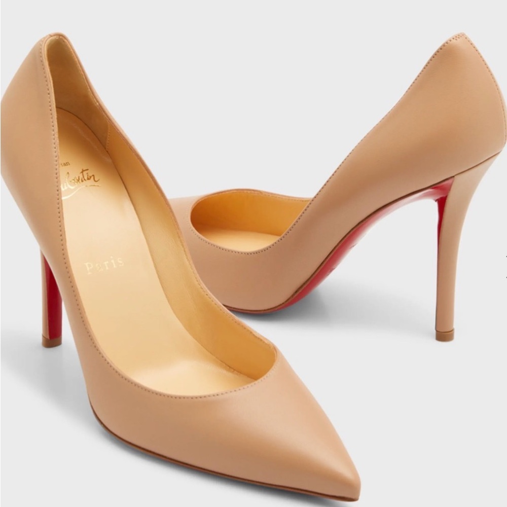 Christian Louboutin 100mm Apostrophy Leather Pointed Pumps